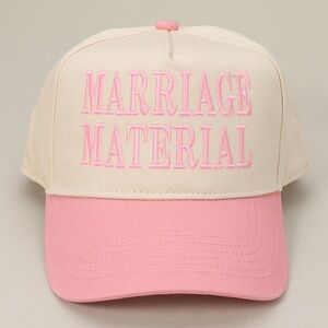 Pink and Cream Marriage Material Cap
